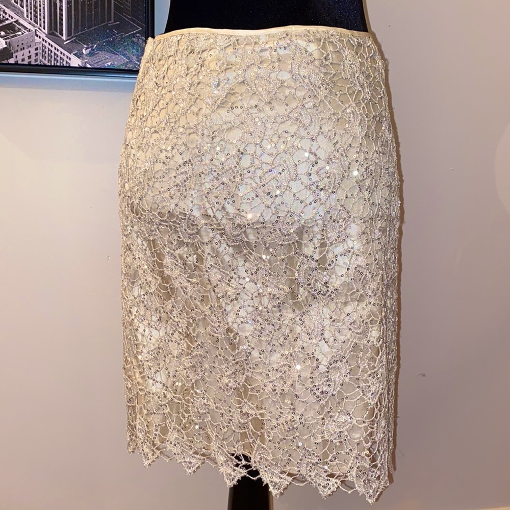 H&M Ivory Sequin Skirt✨ - Picture 3 of 3